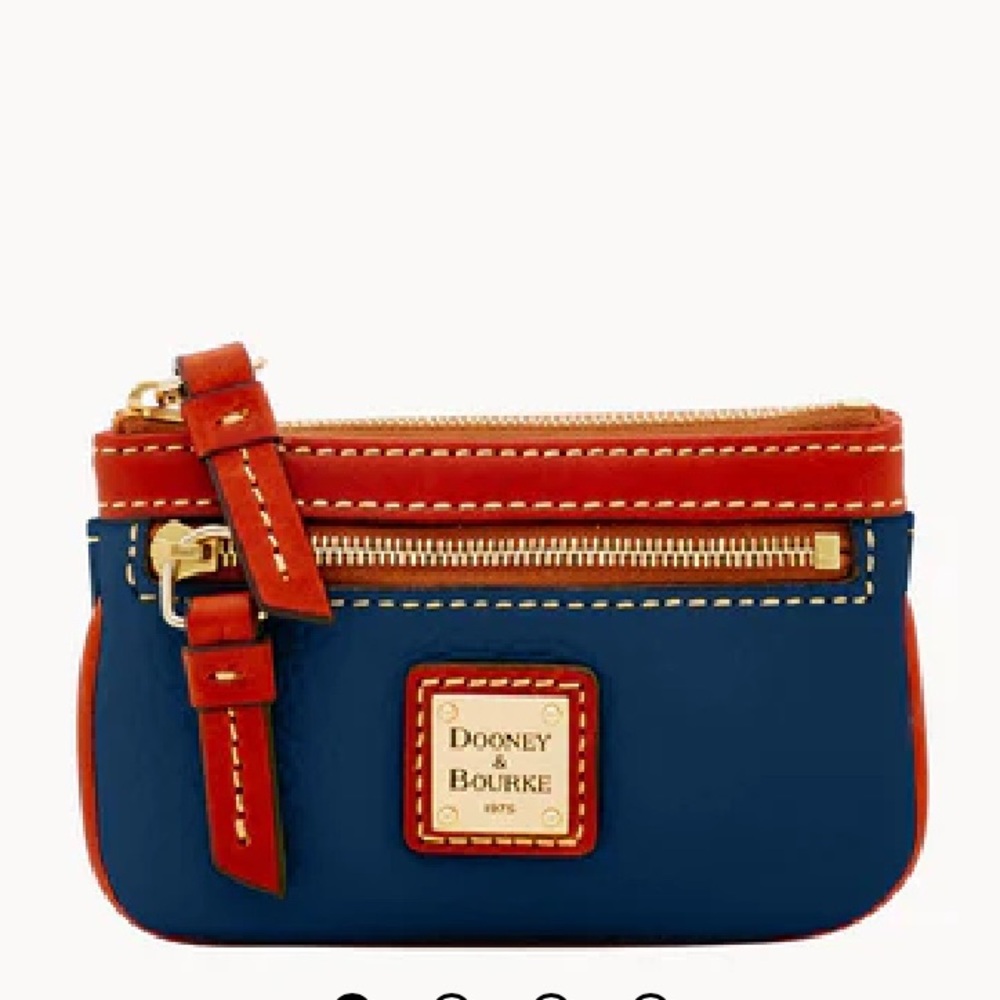 NEW Dooney & Bourke Pebble Grain Small Coin Case - midnight blue